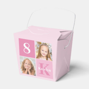 Cute Birthday Girl Photo Personalised Pink Party Favour Box