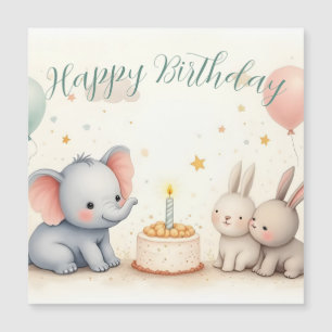 Cute Birthday Greeting with Animal Friends