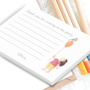 Cute Birthday Kids Party Girl Balloon Thank You Post-it Notes