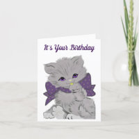 Cute Birthday Kitten Greeting Card