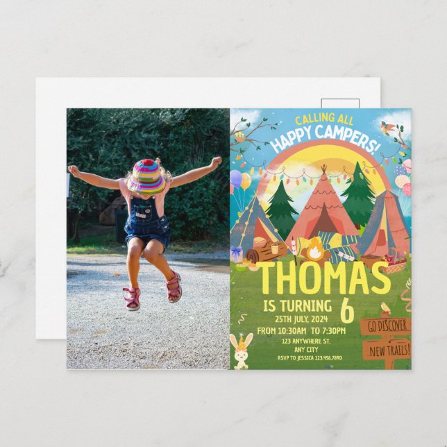 Cute Birthday modern kids Postcard (Front/Back)