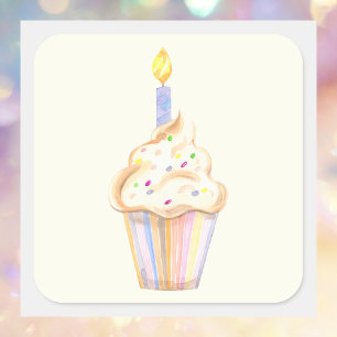 Cute Birthday Modern Simple  Square Sticker