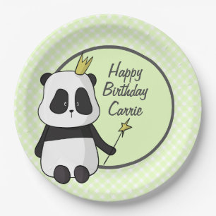 Cute Birthday Panda Paper Plate
