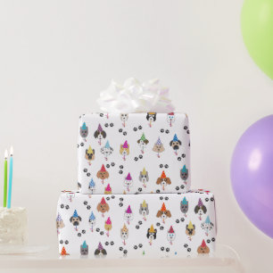 Cute Birthday Party Dogs Pattern Wrapping Paper
