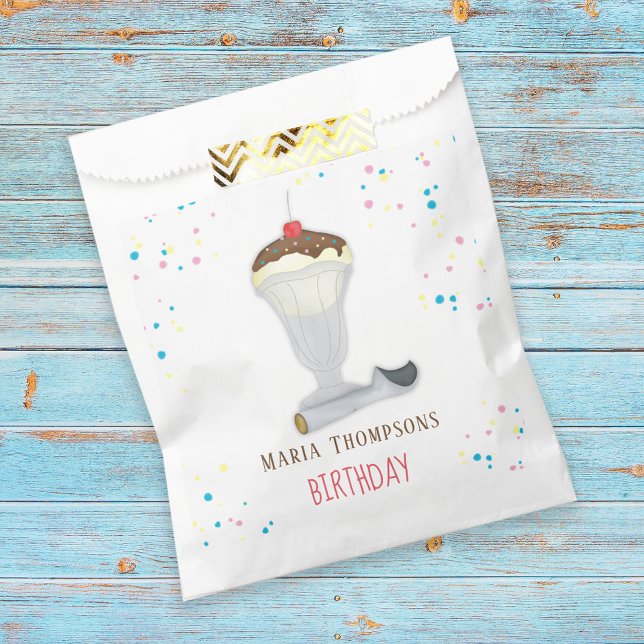 Cute Birthday Party Ice Cream Custom Treat Favour Bags (Creator Uploaded)