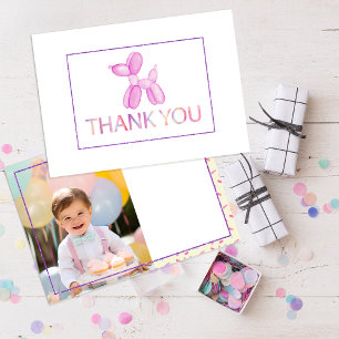 Cute Birthday Party Thank You Photo Card for Kids