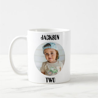 Cute Birthday photo and age mug for kids family