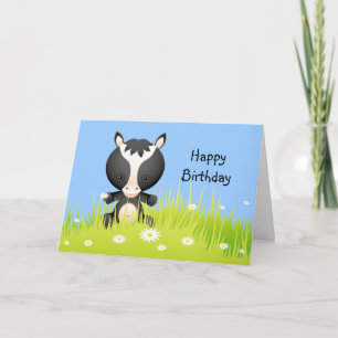 Cute Birthday Pony in the Field Card