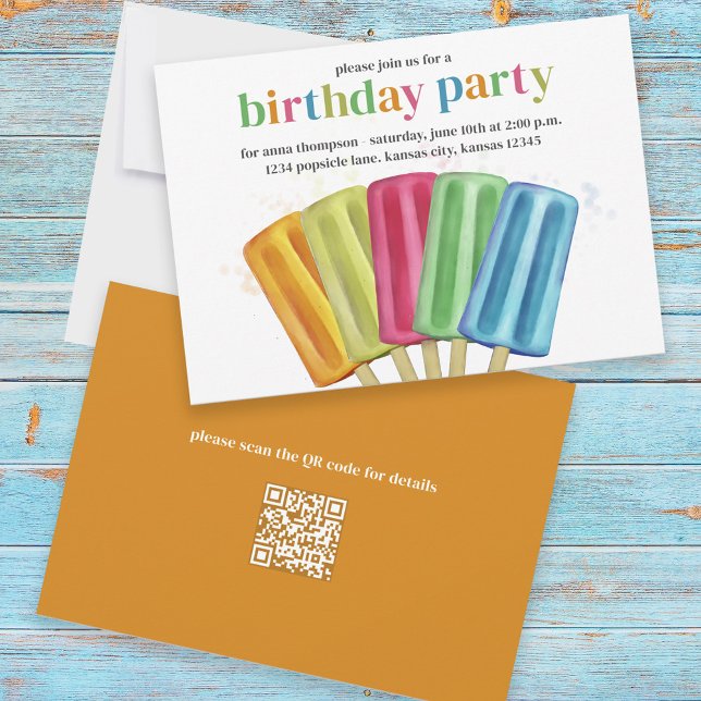 Cute Birthday Popsicles Custom Party Invitation (Creator Uploaded)