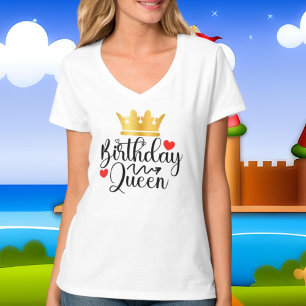 cute Birthday Queen word art  T-Shirt