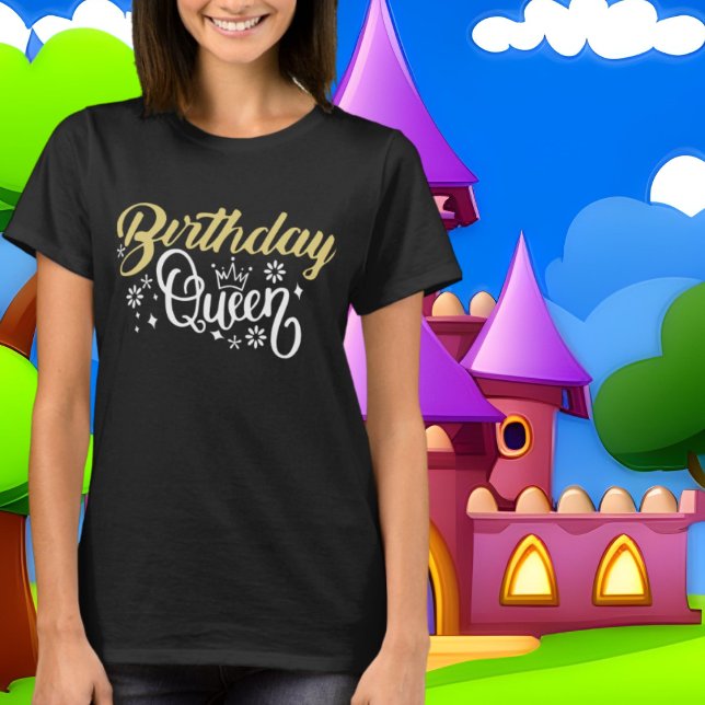 cute Birthday Queen word art T-Shirt (Creator Uploaded)