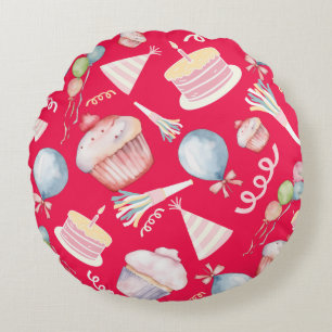 Cute Birthday Round Cushion