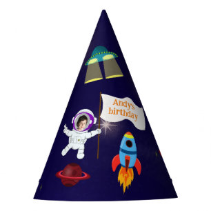 Cute Birthday Space Astronaut Cartoon Party Hat