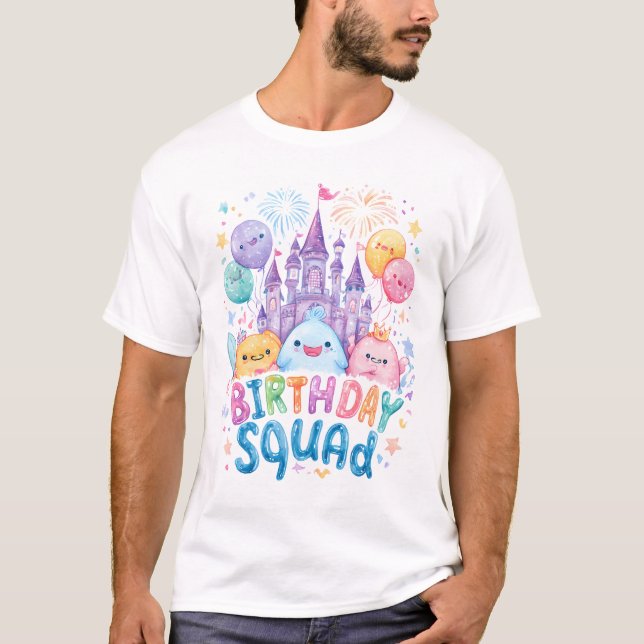 Cute Birthday Squad T-Shirt | Fairyland Castle The (Front)