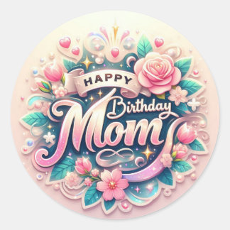Cute Birthday Sticker for Mum 