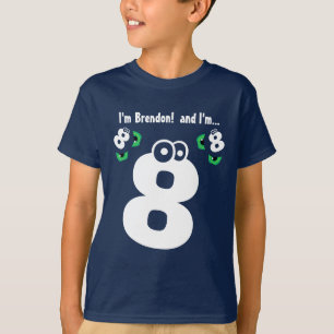 Cute Birthday Tee 8th Birthday Fun GREEN Number 2