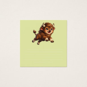 Cute Bison with Big Eyes Happy Wildlife Cartoon