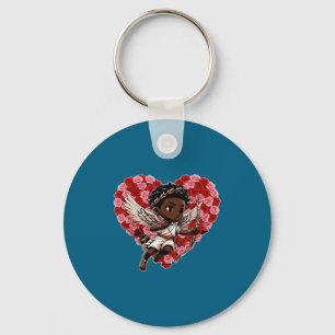 Cute Black African American Cud Shirt Decor Boys G Key Ring