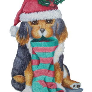 cute black and brown christmas puppy dog wrapping paper