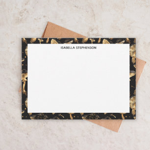 Cute Black and Gold Pattern Personalised Card