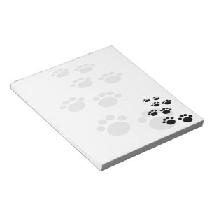 Cute Black And Grey Cartoon Pet Paw Trail  Post-it Notepad