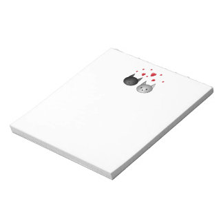 Cute Black and Grey Cats, with Hearts. Notepad