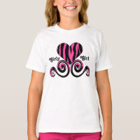 Cute black and hot pink girly zebra striped heart