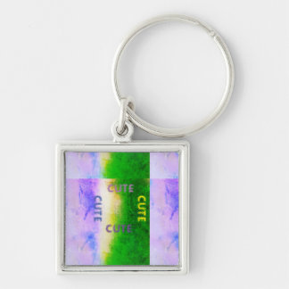 CUTE_ BLACK AND LIGHT   ( Green Purple Yellow )  Key Ring