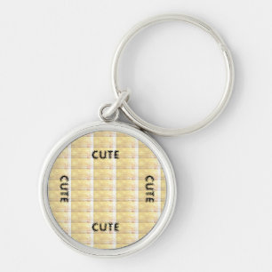CUTE_ BLACK AND LIGHT YELLOW KEYCHAIN