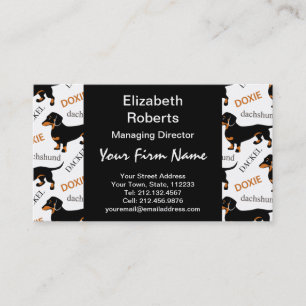 Cute Black and Tan Dachshund Pattern Business Card