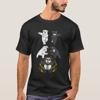 Cute Black And White Bear Into Panda Fusion Funny  T-Shirt