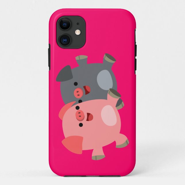 Cute Black and White Cartoon Pigs iPhone 5/5S Case-Mate iPhone Case (Back)