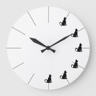 Cute Black and White Cat Clock CricketDiane