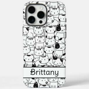 Cute Black And White Cats iPhone 16 Pro Max Case