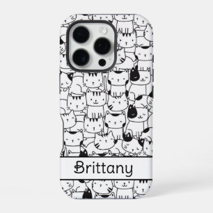 Cute Black And White Cats iPhone 16 Pro Case