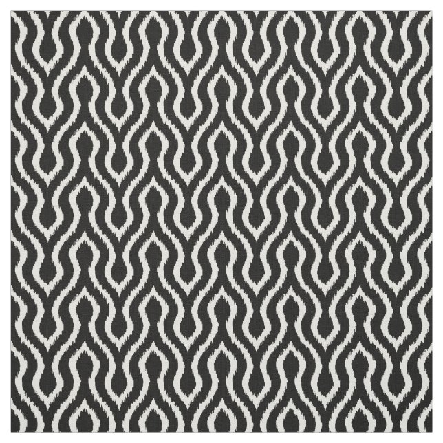 Cute black and white chevron ikat pattern fabric (Swatch)