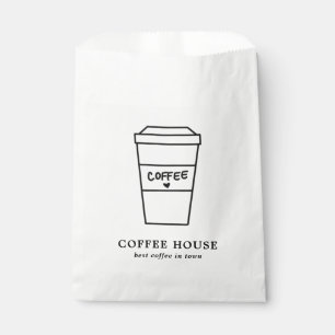 Cute Black and White Coffee Cup Coffee Shop Favour Bags