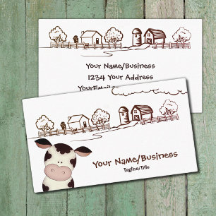 Cute Black and White Cow Barnyard Farm Business Card