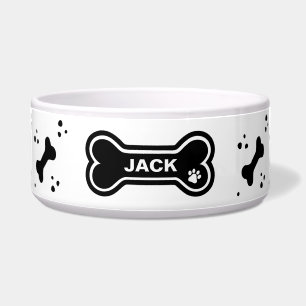 Cute Black and White Dog Bones Personalised