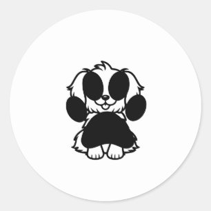 Cute Black and White Dog Sticker