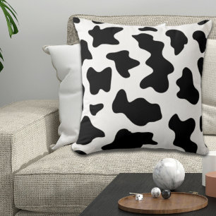 cute  black and white farm dairy cow print cushion