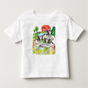 Cute Black And White Farmyard Texas Puppies Toddler T-Shirt