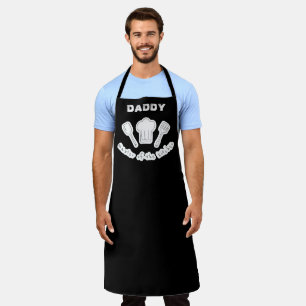 Cute Black and White Fathers Day Apron