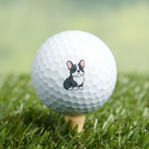 Cute Black and White French Bulldog Golf Balls