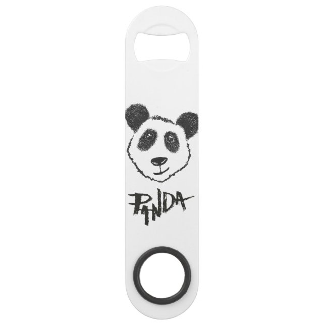 Cute Black and White Hand Drawn Panda Typography (Back)