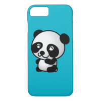 Cute black and white happy panda bear