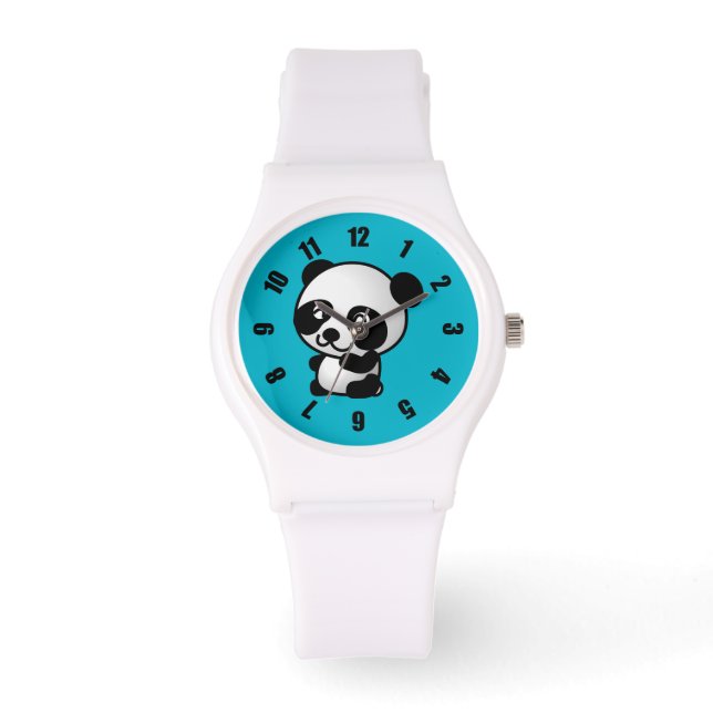 Cute black and white happy panda bear watch (Front)