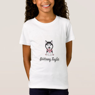 Cute black and white husky dog T-Shirt