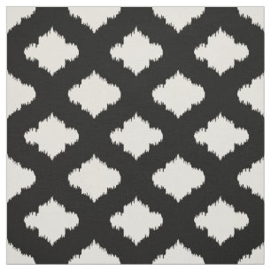 Cute black and white ikat Moroccan pattern Fabric