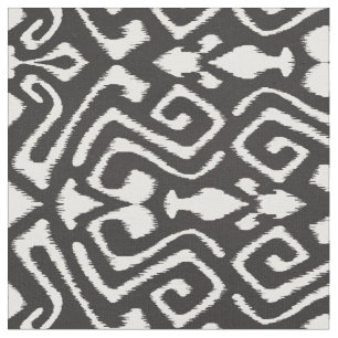 Cute black and white ikat tribal patterns fabric